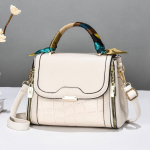 Naiste k&auml;ekott Moodne kivimustriline Moekas &uuml;he &otilde;laga kott paelkotiga 23x12x18cm valge