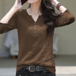 Mugav lahtise istuvusega bambusest puuvillane pikkade varrukatega T-s&auml;rk naiste aluss&auml;rk L