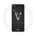 &Uuml;mbris Samsung Galaxy A02 Vikings Series 6. hooaja logoga V M&otilde;&otilde;gahall must taust