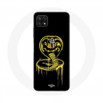 Coque pour Samsung Galaxy A22 5G Cobra Kai Logo Jaune Fond Noir Affiche S&eacute;rie
