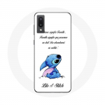 &Uuml;mbris Samsung Galaxy A02 Lilo ja Stitch Ohana Quote White jaoks