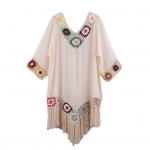 Bikiinid Cover Up &Otilde;&otilde;nes heegeldatud lapiga Liibuv p&auml;ikesekaitse ujumisriiete tuunika aprikoosi