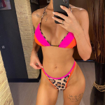 Halter Leopard Printed Splicing Bikiinid Naiste ujumistrikoo Naiste Ujumisriided Kaheosaline bikiinikomplekt supelkost&uuml;&uuml;m Ujumine Daam S