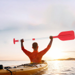 Kajaki aerupaadi aerud kanuu ujuk sooniku teraga aerulaua jaoks punane