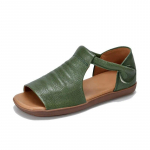 Johnature Peep Toe lamedad sandaalid Retro ehtsast nahast mugava pehme tallaga mitmek&uuml;lgsed naiste kingad 36