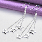 CHSHINE 925 Sterling Silver Kolm t&auml;rni K&otilde;rvar&otilde;ngad V&otilde;luvad Ehted Naiste Peo Mood K&otilde;rvatropid 8.70*1.30cm