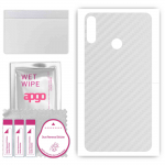 apgo Protective Skin Sticker for the back compatible with Tecno Spark 3, Wrap Film, Foil, Vinyl - Pattern Transparent Carbon