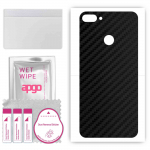 apgo Protective Skin Sticker for the back compatible with Honor 9i 9N, Wrap Film, Foil, Vinyl - Pattern Carbon Black