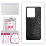 apgo Protective Skin Sticker for the back compatible with Vivo V25 5G, Wrap Film, Foil, Vinyl - Pattern Black Leather