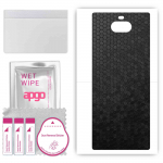 apgo Protective Skin Sticker for the back compatible with Sony Xperia 10 Plus, Wrap Film, Foil, Vinyl - Pattern Black Honeycomb