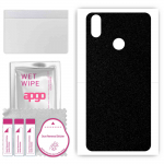 apgo kaitsev nahakleebis seljale, mis &uuml;hildub Cubot J3-ga, &uuml;mbriskile, foolium, vin&uuml;&uuml;l &ndash; mustriga mattmust