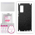 apgo Protective Skin Sticker for the back+sides compatible with Vivo X60t, Full Wrap Film, Foil, Vinyl - Pattern Black Honeycomb