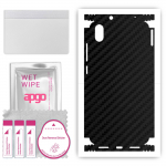 apgo Protective Skin Sticker for the back+sides compatible with Xiaomi Redmi 7A, Full Wrap Film, Foil, Vinyl - Pattern Carbon Black
