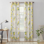 Id&uuml;llilised suvised puuvilja-sidruni aknaviinakud elutuppa, k&ouml;&ouml;ki, kardinad, moekad kardinad magamistuppa 135W x 60H(cm) x1