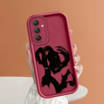 Pehme silikoonist ruudukujulise redeliga printimismustriga telefoni korpus T&auml;iskaanega kaamera p&otilde;rutuskindel kaitse kummist &uuml;mbris Samsungile Samsung A03 valge