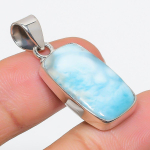 Natural Republic Larimar Gemstone 925 Proovitud Sterling H&otilde;be Ripats 1,75 c8j15 white