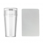 1 komplekt k&uuml;&uuml;nekaabitsaga Nail Art Stamper eemaldatava disainiga l&auml;bipaistev silikoonist k&uuml;&uuml;nte stamper manik&uuml;&uuml;ri t&ouml;&ouml;riistad