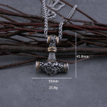 Roostevabast terasest Viking Vintage Thor's Hammer kaelakee Meeste Punk Biker Amulet Ripats Meeste Ehted Kingitus poiss-s&otilde;brale