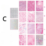 14 tk/komplekt Starry Night seeria materjalikleebiste k&auml;siraamat Dekoratiivne kollaaž DIY v&auml;ljal&otilde;igete raamatuplaneerija ajakirja kleebis roosa