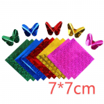 Lehed Ruudukujulised Origami k&uuml;ljeefektiga Laserpaber S&auml;ravad paberid DIY Kids Volditud paber K&auml;sit&ouml;&ouml; Scrapbooking Dekoratsioon 50tk