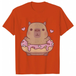 Multifilm Capybara Donut Y2k Topid Naiste T-s&auml;rk Suvine Harajuku Mood T&auml;navar&otilde;ivad Armsad Kawaii Graafilised Naister&otilde;ivad Ulzzang Tees S must