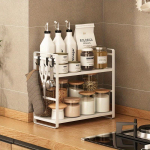 1 tk k&ouml;&ouml;gi maitseaineriiul, paigaldamata t&ouml;&ouml;laud, kitsas v&auml;ike pliidiplaadi maitseaineriiul, nurgaseina nurgav&uuml;rtsiriiul With hook valge