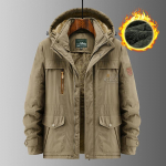 Talvine sametist paksendatud puuvillane mantel meeste jope v&auml;litingimustes tuule- ja veekindel m&auml;gironimisjope Meeste keskmise pikkusega jope M-5XL M khaki