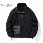 Cozy Up meeste Quarter-Zip Polar fliisist jope L must