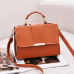 Retro naiste k&auml;ekott Naiste Crossbody kotid PU nahast naiste klapiga &otilde;lakott oranž