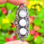 Rainbow Moonstone Gemstone Handmade 925 Sterling Silver Gift Ring Size 7.5 i2h85