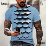 3D T-s&auml;rk Meestele Mood Hip Hop O-kaelusega l&uuml;hikeste varrukatega Topid Abstraktsed Harajuku Meeste T-s&auml;rgid Suured s&auml;rgid Meeste riided S