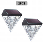 P&auml;ikesepaneeliga teemant seinavalgusti v&auml;litingimustesse veekindel trepiastme valgusti aeda r&otilde;dule LED veekindel t&auml;navavalgusti dekoratiivne atmosf&auml;&auml;rivalgusti 2PCS Battery life 6h