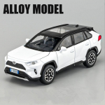 1/32 Toyota RAV4 maasturi sulamist automudel survevalu metallist m&auml;nguasi maastikus&otilde;idukid automudeli simulatsioon heli- ja valguskollektsiooni kingitus lastele valge