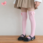 Sweet Chic Kids Girl High Sokk Printsess Bow Stiilis Retuusid Sukk Sokk S&uuml;giskevad Pehme Puuvillane Suure elastsusega sokk 35cm valge