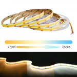 COB CCT LED-ribavalgustid 608 LED-i/m suure tihedusega painduv, h&auml;mardatav FOB LED-lint 2700K kuni 6500K vahetatav valgustus DC12V 24V 24V L=0.5M