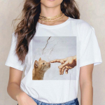 Kassi Van Goghi naiste T-s&auml;rk Korea stiilis kunst Harajuku mood naiste grunge T-s&auml;rk 3XL valge