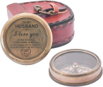 Minule abikaasale Ma armastan sind, Messingist kompass Gravureeritud kingitused meestele, Pronks meestele, Romantilised kingitused talle/temale, M&auml;lestuskingitused abikaasale