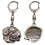 Dogue de Bordeaux, French Mastiff, Bordeauxdog I - Silver-plated key ring with dog, handbag decoration, backpack pendant by Art-Dog brand
