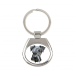 Cesky Terrier, Czech Terrier, Bohemian Terrier - geometric keychain with a photo and the inscription Art-Dog