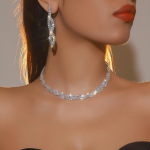 Rhinestone kaelakee ja k&otilde;rvar&otilde;ngaste komplekt pulma-aastap&auml;evaks s&otilde;brap&auml;eva kingitus Imeilus vintage kristallist kivist kaelakee ja k&otilde;rvar&otilde;ngaste komplekt