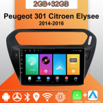 Android Carplay autoraadio Peugeot 301 Citroen Elysee 2014-2016 multimeediapleieri ja peakomplekti stereo, GPS-navigatsioon, BT, WIFI, 2+32GB 2+32GB h&otilde;be