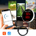 Tuya WIFI h&uuml;gromeetri termomeetri temperatuuri niiskusandur koos 3-meetrise v&auml;lise sondiga Smart Life digitaalse monitori kaugalarm AU