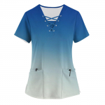 Suures suuruses tr&uuml;kitud Scrub t&ouml;&ouml;vormi topid naiste risti V-kaelusega tr&uuml;kitud l&uuml;hikeste varrukatega T-s&auml;rgid Taskutega t&ouml;&ouml;riiete T-s&auml;rk XXXL