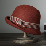 S&uuml;gistalvem&uuml;tsid Uus Korea v&auml;ljaanne Viltm&uuml;ts Kuppel moodne painutatud servaga v&auml;ike m&uuml;ts naiste villane valamum&uuml;ts Adjustable (56-60cm) oranž