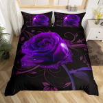 Lilla roosiga tekikottide komplekt, Queen-suurus, romantiliste lilledega voodipesukomplekt, Yst&auml;v&auml;np&auml;eva lilleline tekikott, kingitus armastajapaarile 70x133cm 2pcs