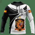Hispaania Skull Hoodies Meeste kapuuts 3D Prindi Hispaania lipp Topid S&uuml;gisene pikkade varrukatega T&auml;navar&otilde;ivad Kapuutsiga kapuuts Meeste R&otilde;ivad XL