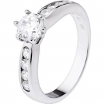 LOVA LOLA VAN DER KEEN - 6 mm Solitaire S&otilde;rmus - Prestige Jewelry Collection - 925 Sterling Silver - S&uuml;nteetiline teemant - 52 valge