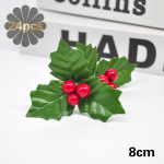 24 tk J&otilde;ulupuu Leht ja Kunstlik Marja Punane Kirss J&otilde;ulupuu Ripats Pulmad S&uuml;nnip&auml;evapidu Aed Kodu Pood Kaunistus