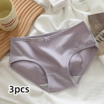 Pakis 3 tk. Sweet Girl'i puhtast puuvillast keskmise v&ouml;&ouml;ga p&uuml;ksid kreemjas &uuml;hev&auml;rvilise puuvillase jalgevahega mugavad hingavad naiste trimmerp&uuml;ksid M valge