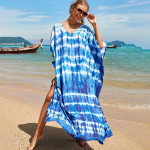 Kaftani rannakleit raionist naiste boho, v&auml;rviline prinditud suures suuruses maxi suvine supelkost&uuml;&uuml;m Cover Up One Size